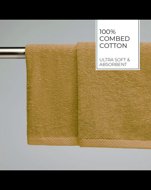 Asciugamani in cotone pettinato LT Oasis giallo senape - 2x (45x45 cm)