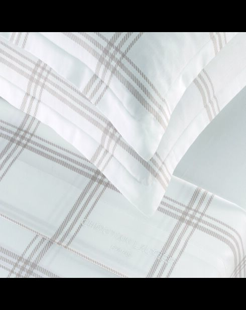 Taie d'oreiller satin de coton Apolline taupe - 2x(50x70 cm)