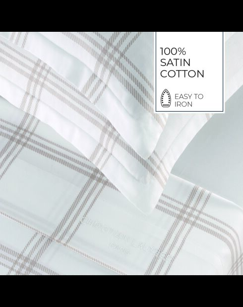 Taie d'oreiller satin de coton Apolline taupe - 2x(50x70 cm)