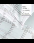 Taie d'oreiller satin de coton Apolline taupe - 2x(50x70 cm)