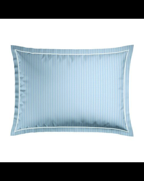 Set di 2 federe in cotone percalle Grenoble blu chiaro - 2x (50x70 cm)