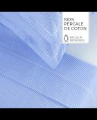 Set di 2 federe in cotone percalle Grenoble blu chiaro - 2x (50x70 cm)