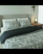 Set copripiumino beige Persian Elegance + federe quadrate in raso di cotone