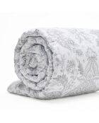 Couvre-lit satin de coton Élégance persane beige - 220x250 cm