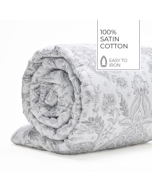 Couvre-lit satin de coton Élégance persane beige - 220x250 cm