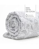 Couvre-lit satin de coton Élégance persane beige - 220x250 cm