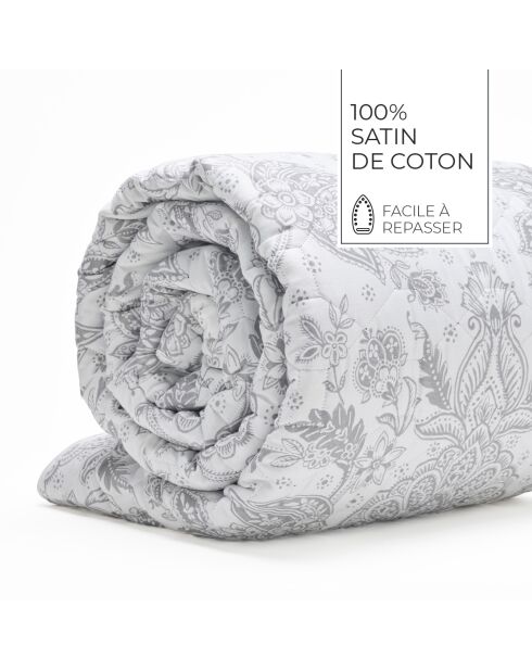 Couvre-lit satin de coton Élégance persane beige - 220x250 cm