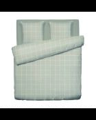 Set copripiumino Aurélie taupe + federe quadrate in raso di cotone