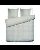 Set copripiumino in raso di cotone tortora Gallina + federe quadrate