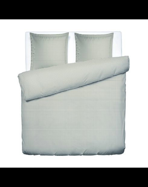 Set copripiumino in raso di cotone tortora Gallina + federe quadrate