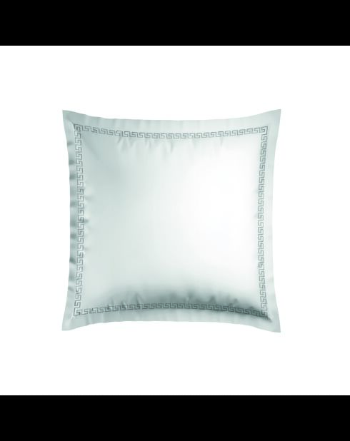 Federa in raso di cotone Queen grigio/bianco