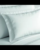 Federa in raso di cotone Queen grigio/bianco