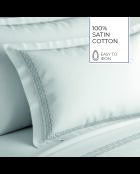 Federa in raso di cotone Queen grigio/bianco