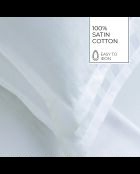Set de 2 taies d'oreiller satin de coton rayure tissé dobby Jacquard blanc 01