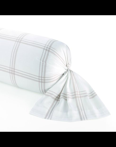 Taie de traversin satin de coton Apolline taupe - 43x210 cm