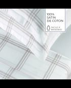 Taie de traversin satin de coton Apolline taupe - 43x210 cm