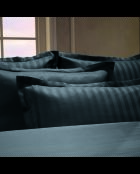 Set de 2 taies d'oreiller satin de coton rayure tissé dobby Jacquard gris 03
