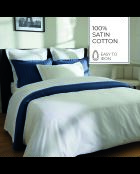 Set de 2 taies d'oreiller satin de coton Biarritz blanches