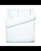 Set copripiumino + federe quadrate in cotone jacquard satinato bianco royal pizzo reale - 260x240 cm