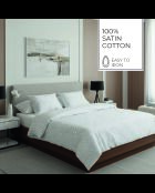 Set copripiumino + federe quadrate in cotone jacquard satinato bianco royal pizzo reale - 260x240 cm