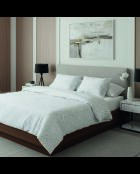 Set copripiumino + federe quadrate in cotone jacquard satinato bianco royal pizzo reale - 260x240 cm
