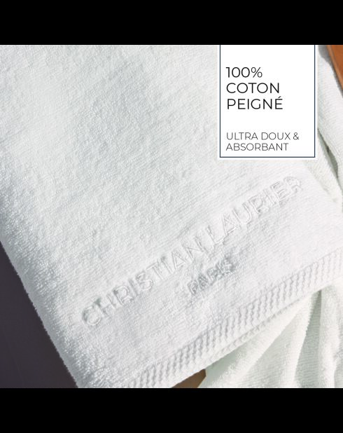Serviette coton peigné LT Oasis blanche - 2x(50x100 cm)