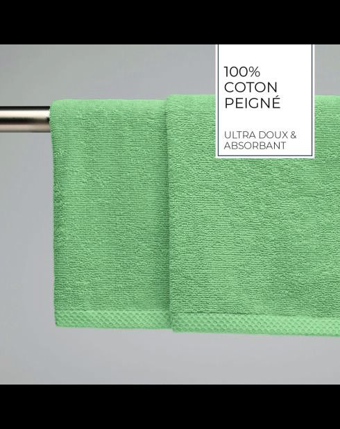 Asciugamani LT Oasis in cotone pettinato verde salvia - 2x (45x45 cm)