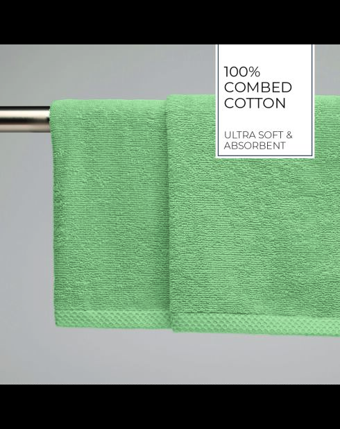 Asciugamani LT Oasis in cotone pettinato verde salvia - 2x (45x45 cm)