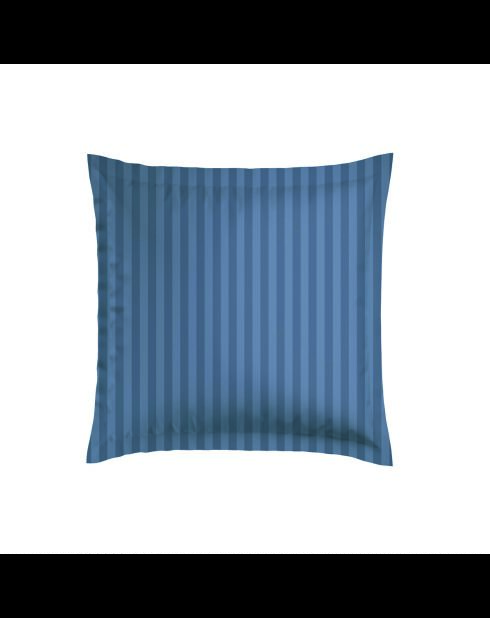 Set de 2 taies d'oreiller satin de coton rayure tissé dobby Jacquard bleu 06