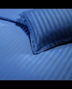 Set de 2 taies d'oreiller satin de coton rayure tissé dobby Jacquard bleu 06