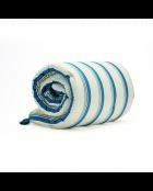 Trapunta con nappine in cotone satinato Mateo bianco/blu - 140x200 cm