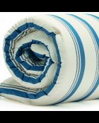 Trapunta con nappine in cotone satinato Mateo bianco/blu - 140x200 cm