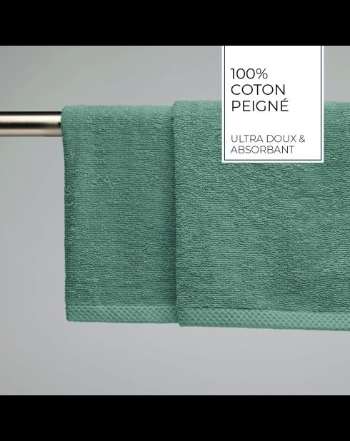 Asciugamani LT Oasis in cotone pettinato verde bottiglia - 2x (45x45 cm)