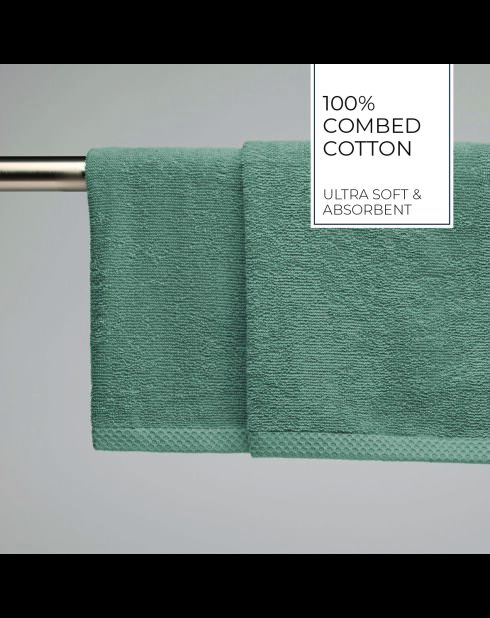 Asciugamani LT Oasis in cotone pettinato verde bottiglia - 2x (45x45 cm)