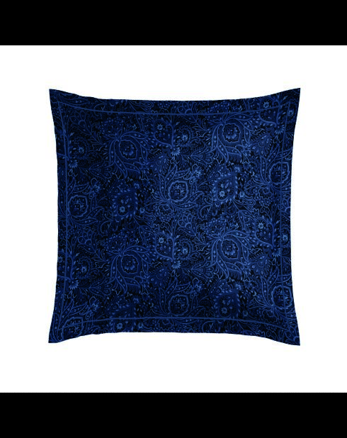 Taie d'oreiller satin de coton Eclipse fleuri bleue - 2 x (63 x 63 cm)