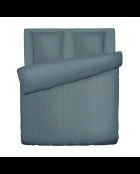Parure housse de couette + taies carrées carrées satin de coton rayure tissé dobby Jacquard gris 02