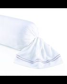Taie de traversin satin de coton Biarritz gris/blanc - 43x210 cm
