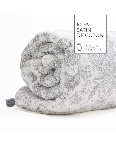 Édredon avec glands satin de coton Élégance persane beige - 140x200 cm
