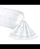 Custodia semplice in raso di cotone a quadretti bianco/tortora - 43x210 cm