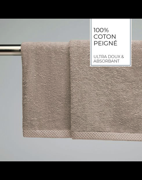 Asciugamani in cotone pettinato LT Oasis taupe - 2x (45x45 cm)