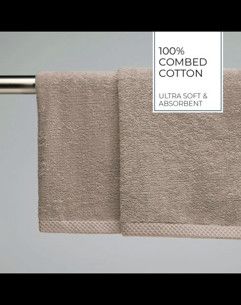 Asciugamani in cotone pettinato LT Oasis taupe - 2x (45x45 cm)