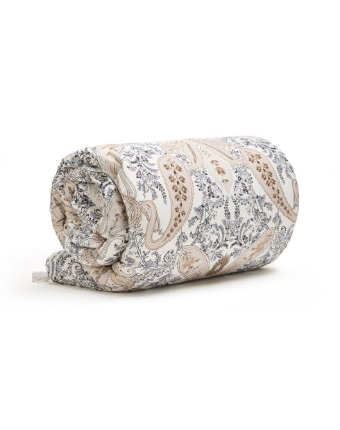 Trapunta con nappine in raso di cotone Palais oriental taupe - 140x200 cm