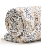 Trapunta con nappine in raso di cotone Palais oriental taupe - 140x200 cm