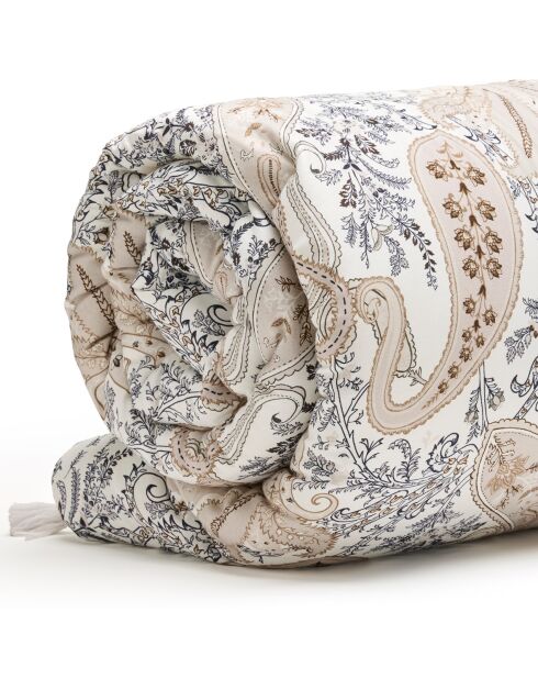 Trapunta con nappine in raso di cotone Palais oriental taupe - 140x200 cm