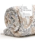 Trapunta con nappine in raso di cotone Palais oriental taupe - 140x200 cm