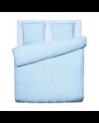 Parure housse de couette + taies carrées carrées coton percale Grenoble bleu clair