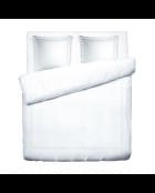 Parure housse de couette + taies carrées carrées satin de coton Biarritz blanches