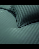 Parure housse de couette + taie carrée satin de coton rayure tissé dobby Jacquard gris 02