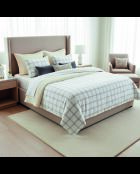 Parure housse de couette + taies carrées  satin de coton Apolline taupe