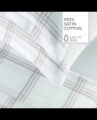 Parure housse de couette + taies carrées  satin de coton Apolline taupe